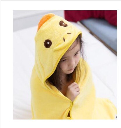 Capa de animales de dibujos animados para niños, Toalla de baño de bebé, manta de bebé, toalla de playa, capa de baño de bebé: yellow duck