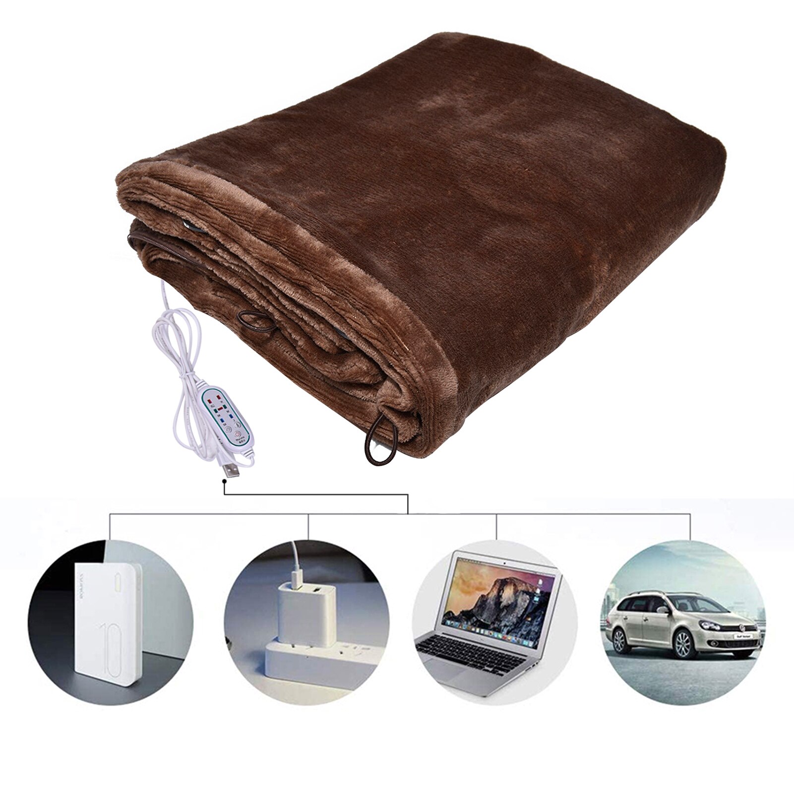 USB Electric Heating Blanket Washable 3 Heat Settings With Timing Function Heated Shawl Heating Blanket Pad For Winter