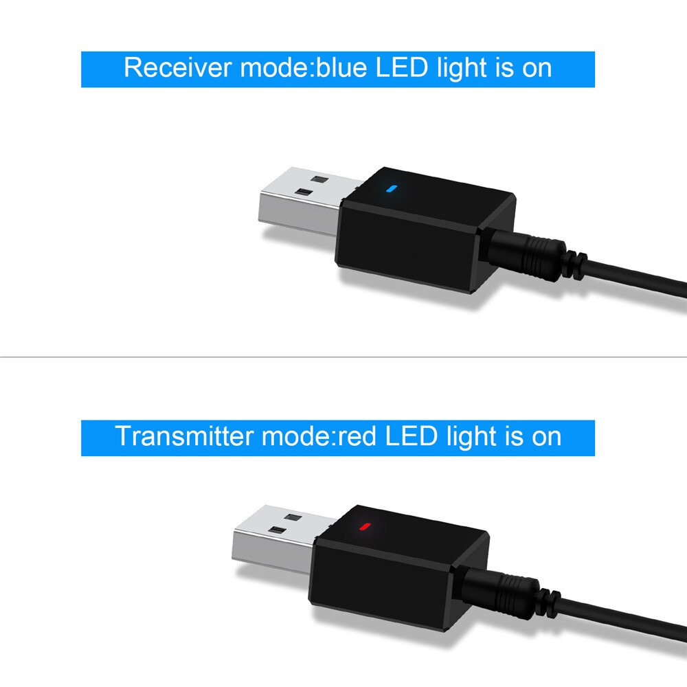 Kebidu-receptor de Audio con Bluetooth 5,0, transmisor Mini estéreo con Bluetooth, AUX, RCA, conector USB de 3,5mm para TV, PC, Kit de coche, adaptador inalámbrico