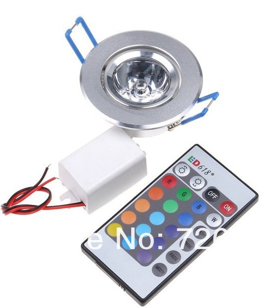 Led-lampen Lamp 3 W RGB 16 Kleuren Spot Light AC85-265V + IR Afstandsbediening RGB LED Plafond Downlight