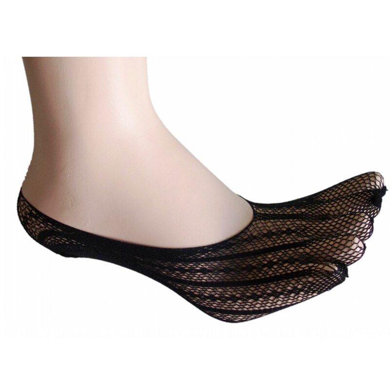 3 pairs Of Cross Boat socks Female Lace Five Finger socks Sling Breathable Mesh Anti-hook Crystal socks: Army Green