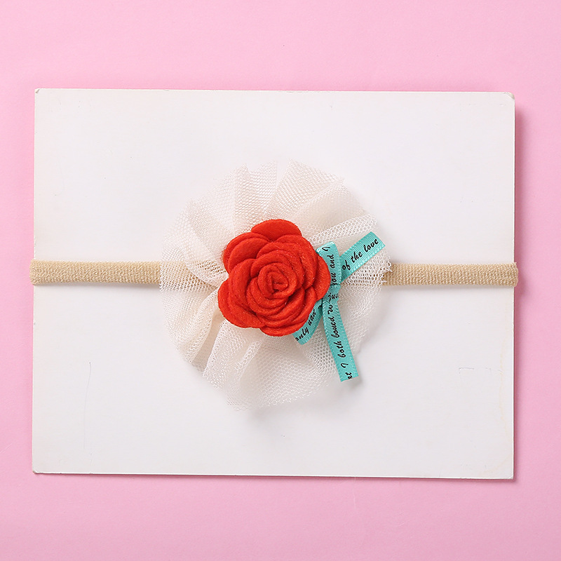 Niños sombreros bebé diadema de nailon Super suave diadema de flores para bebés accesorios para bebé accesorios de bebé niña: 8