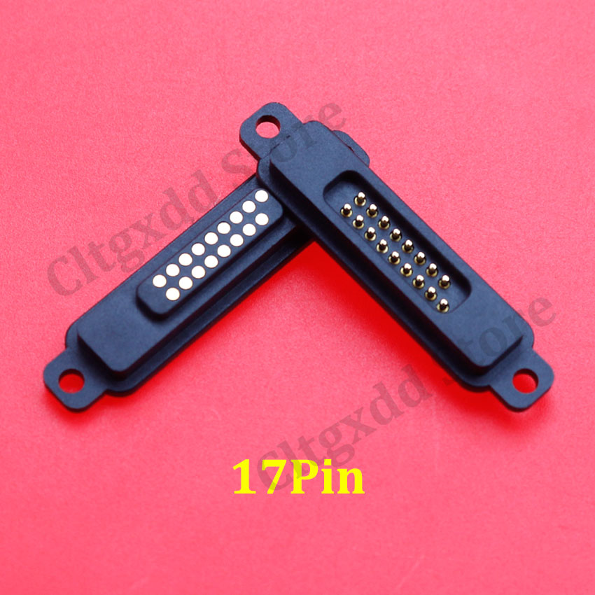 1Pair 13/14/15/16/17/18/19/20Pin Waterproof Magnetic Pogo Pin Connector 2A Male Female Pogopin Spring Loaded DC Power Socket: green