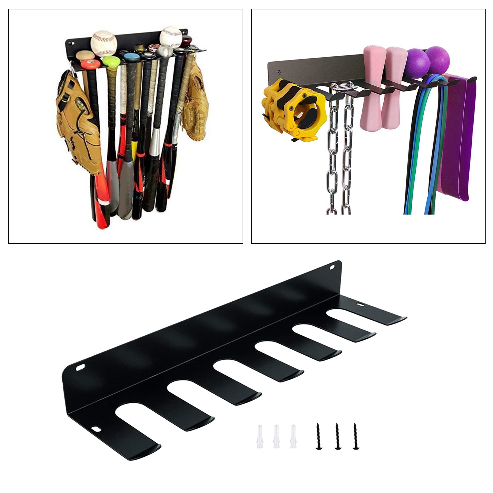 Metal Bat Storage Rack Wall-mounted Baseball Display Holder Ball Claw Wall Hung Baseball Storage Rack Balls Display