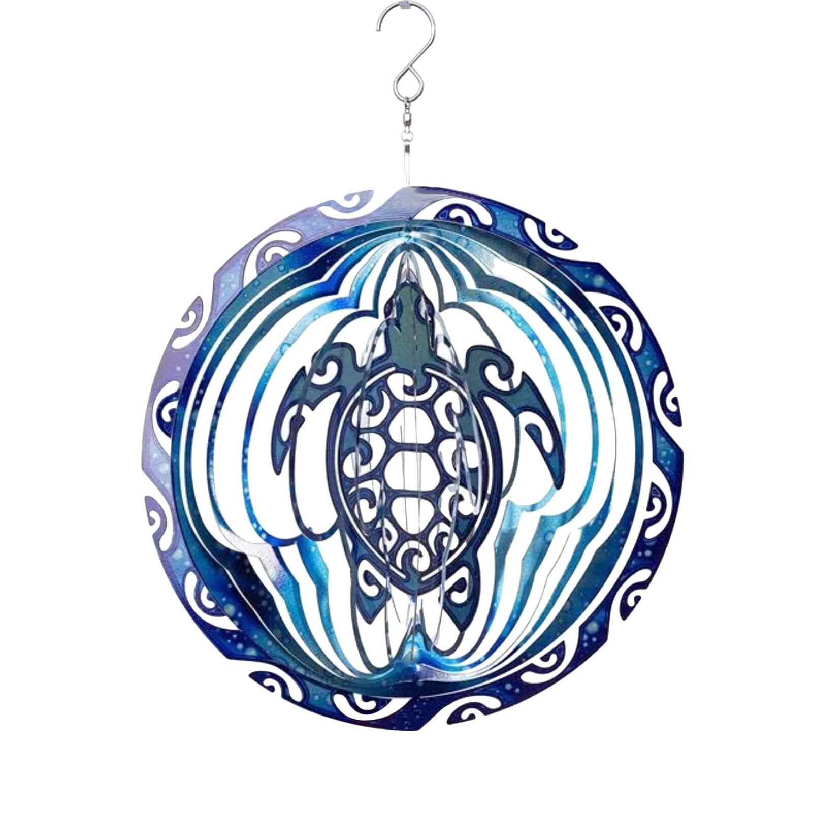3D Stainless Steel Metal Mandala Geometric Pattern Wind Chime-hanging Wind Spinner, Terrace, Garden Fashionable Ornament: B
