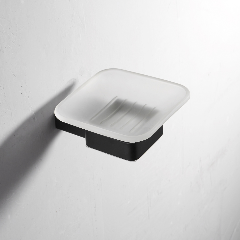 Matte Black Bath Hardware Sets Towel Rack Corner Shelf Paper Holder Towel Bar Stainless Steel Bathroom Hardware set: Soap dish