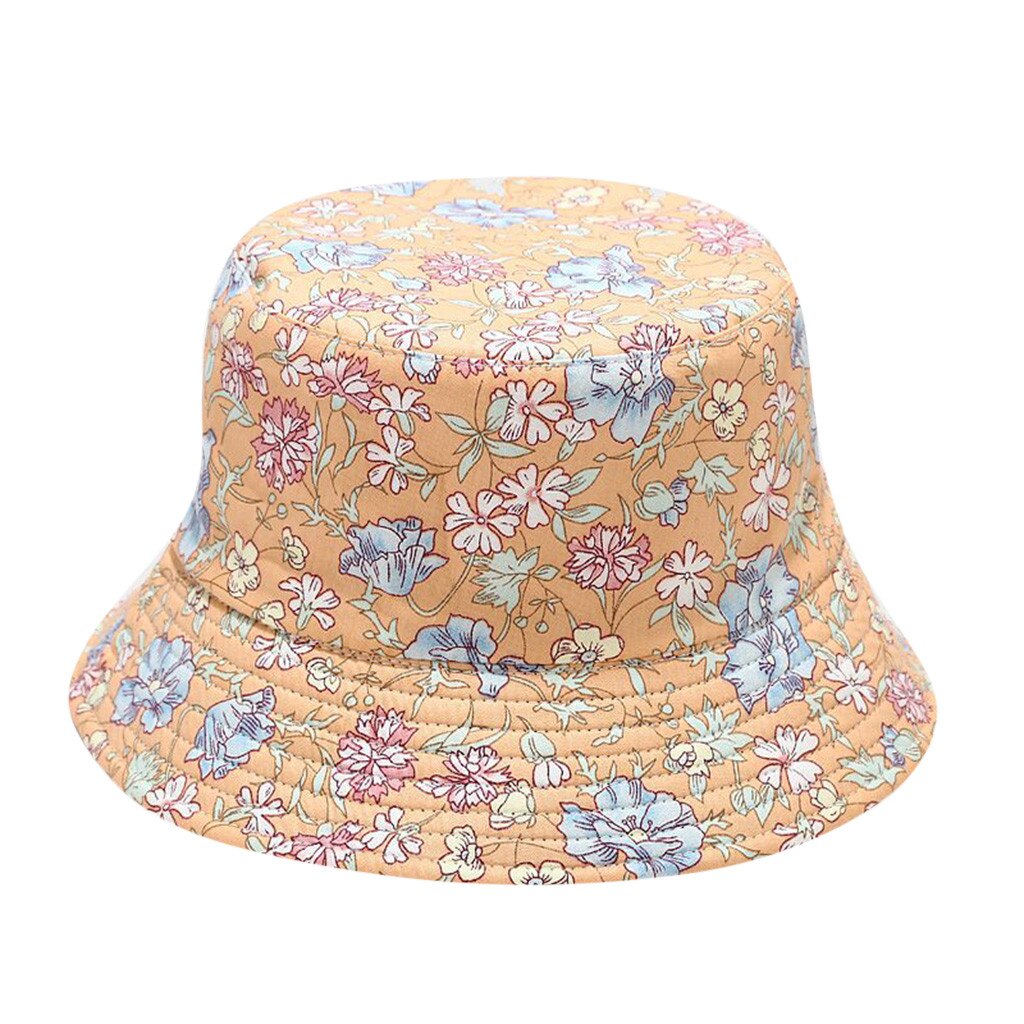 Unisex Foldable Bucket Hat Beach Sun Hat Fisherman Hat Unisex Men Women Floral Sun Hat Outing Two-sided Bucket Caps #z: J