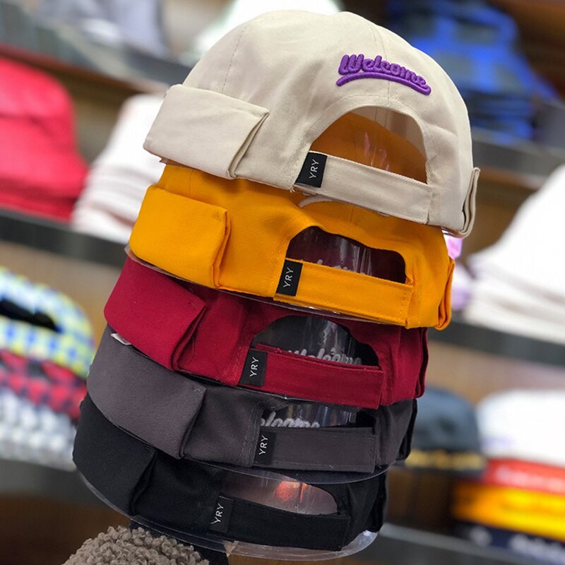 Gorra bordada Unisex de Hip Hop, gorra de marinero, gorra enrollada, gorro sin mangas Retro, gorro a la para actividades al aire libre, gorras