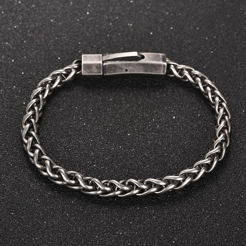 Vingtage Stainless Steel Chain Bracelet for Men Unique Punk Hiphop Male Bracelet Mens Jewelry Accessories Party