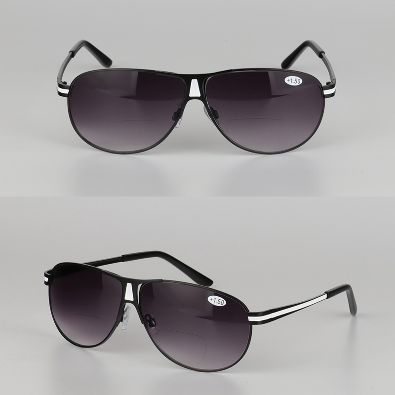 Geheugen Titanium Bifocale Zon Leesbril Unisex Mode Anti-Blauw Licht Outdoor Schaduw De Zon Sport Presbyopie Eyewear 1.5