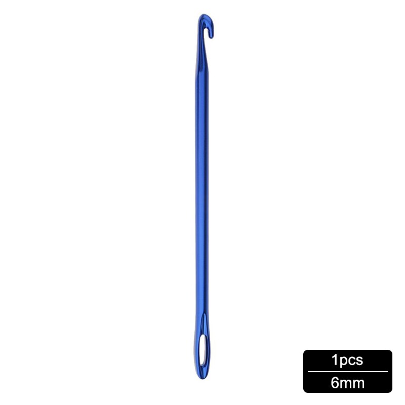 Miusie 3 stk 2.75mm 4.0mm 6.0mm afghansk tunisisk aluminium heklenål vev strikkeverktøy med ødu strikking sy nål håndverk garn: 6mm