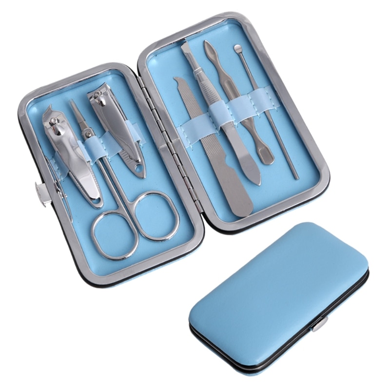 Offre spéciale 7 pièces ensemble de manucure soins des ongles coupe-ciseaux voyage Kits de toilettage
