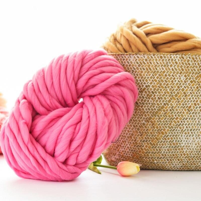 250G Super Thick Yarn Soft Merino Wool Yarns Large Knitting Bulky Blanket Roving Yarn Yarn Wool Chunky Arm T3D1