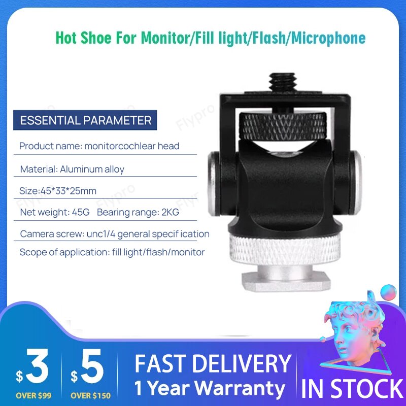 Shoe Verstelbare Mount Monitor Flash Adapter Microfoon Beugel Houder Voor Video Camera Fotografie Voor Canon Nikon Sony