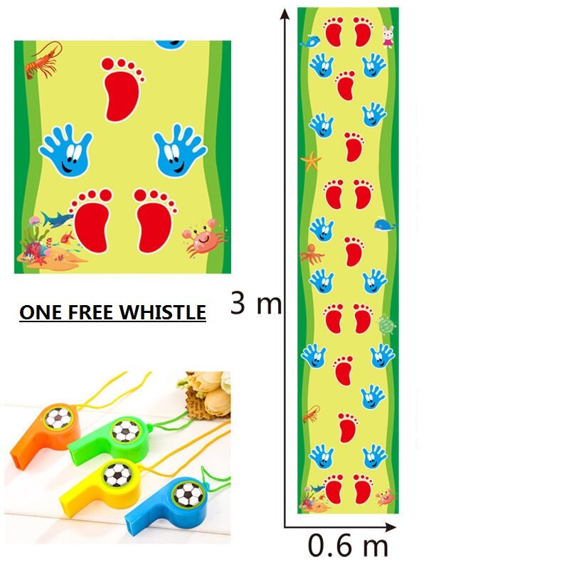 Hand and Feet Game Kids Jumping Carpet Mat Children Jump Lattice Pad Family Kindergarten Indoor Outdoor Team Toys: single green 1