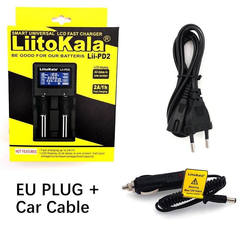 Liitokala Lii-PD2 Batterij Oplader Voor 18650 26650 21700 18350 Aa Aaa 3.7V/3.2V/1.2V Lithium Nimh Batterijen