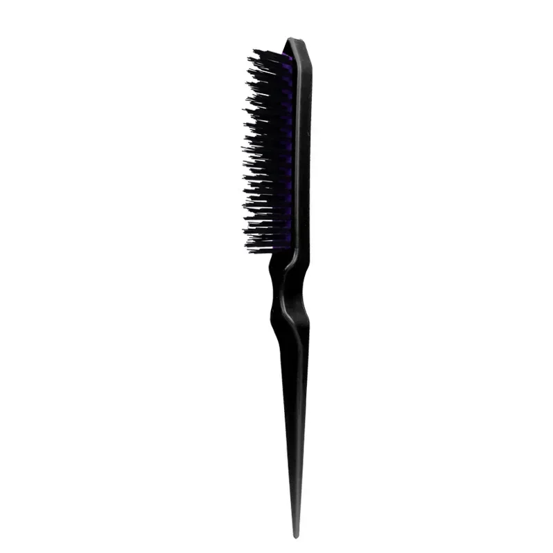 Salon Teasing Back Hair DIY Brushes Boar Bristle Wood Slim Line Comb Hairbrush Extension Hairdressing Styling Tools: DARK GRAY