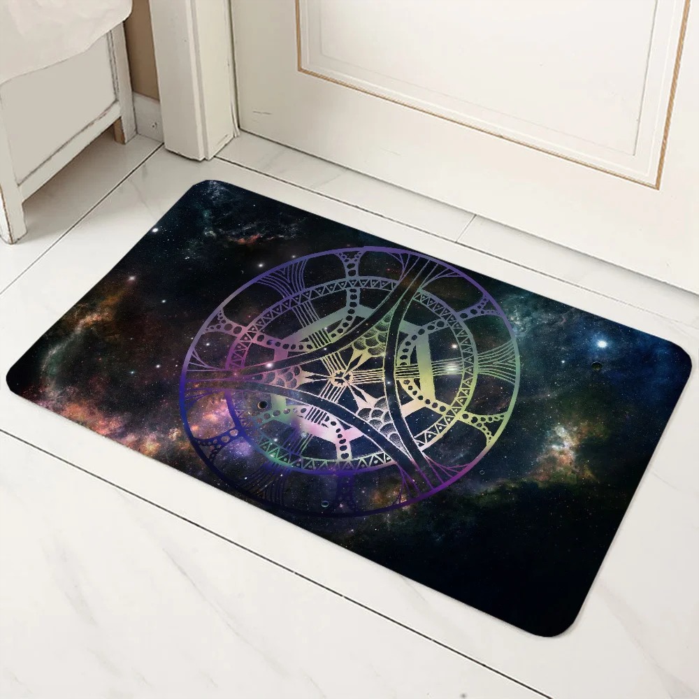 Mandala aufbringen Druck Tür Vorderseite matt Dekoration Heimat Badezimmer Bodenmatte: 45x70cm / Blau