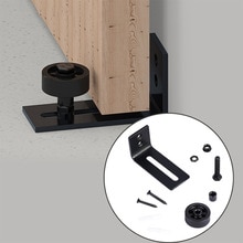 Adjustable 1XCarbon Steel Wall Mount Sliding Barn Door Bottom Floor Guide Hardware Barn Door Hanging Rail Stopcock