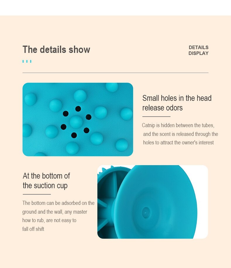 Pet Cat Comb Rubber with Suction Cup Cat Corner Brush Particles Massage Durable Kitten Self Groomer Trimming Catnip Pet Supplies