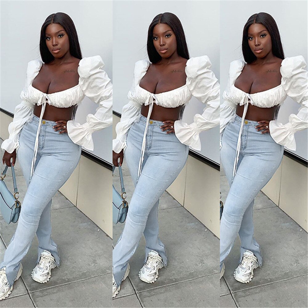 Fente rétro jean dames jean dames décontracté taille moyenne jean stretch mince dames jean simple crayon pantalon