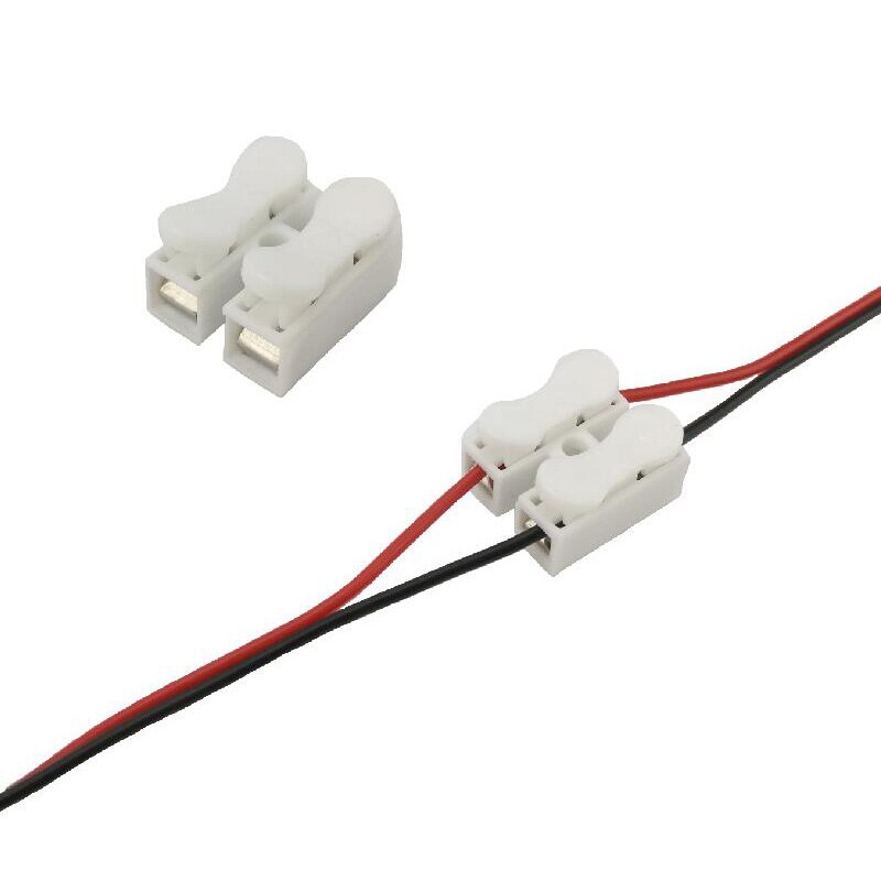 Spring Connectors 2P Wire Connector Electrical Cable Clamp Terminal Block Connector 2 Way Wire Quick Connecting for LED Strip