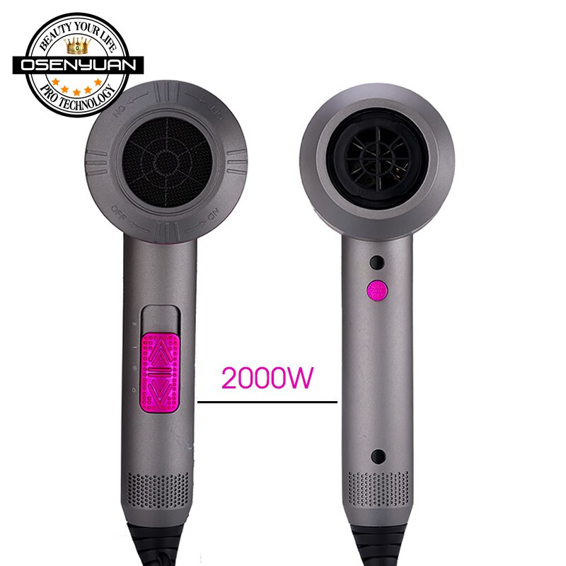 Ionic Blow Dryer Hairdryer with Diffuser Powerful AC Motor 3 Temperature 2 Speed & 1 Cool Setting, Quick Drying