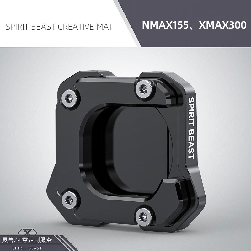 Geest Beest Motorfiets Side Frame Voet Base Ondersteuning Pad Stand Cover Voor Yamha NMAX155 XMAX300: black