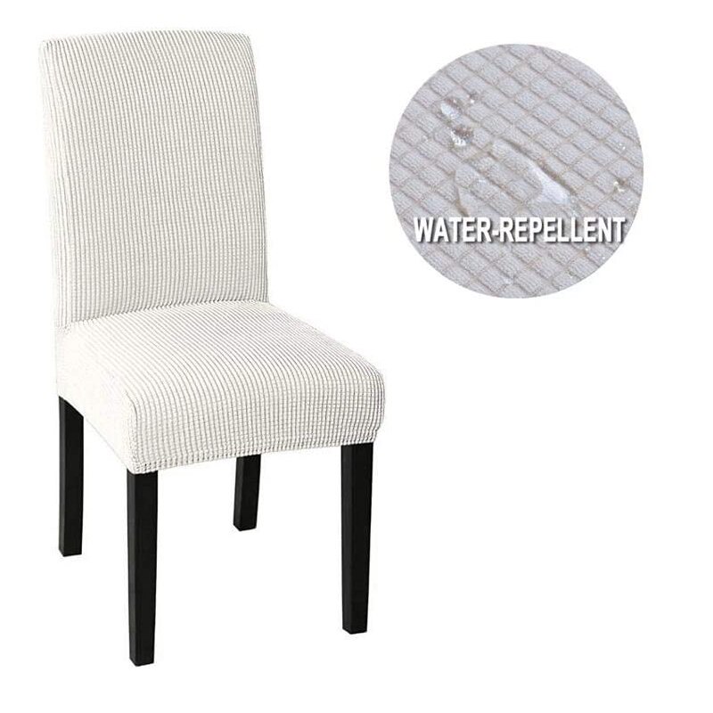 Cheap Jacquard Waterproof Chair Cover Spandex Elastic Chair Slipcover Dining Chair Cover Case for Wedding Hotel Banquet: White