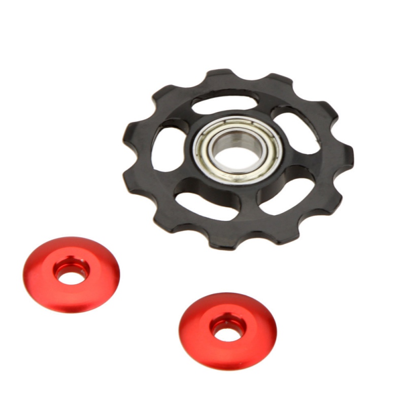Bicycle aluminum alloy 11T rear guide wheel 2 colors: Black