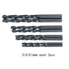 2 Pcs Drill Bits 3/4/5/6mm Dia Black Coated Wring Drill Bit Set Carbon Steel Material For Electric Drill Accessories