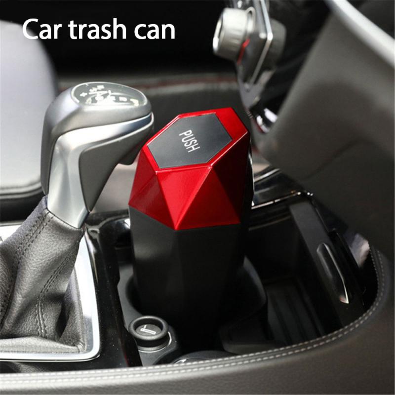Neue Auto Mülleimer mit Deckel Diamant Müll Lagerung Behälter Dicht Müll Veranstalter fallen Auto Zubehör