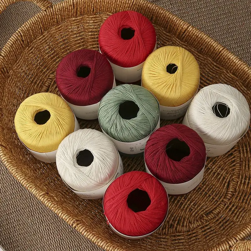 Pure Cotton Fine Thread Size 8 Lace Thread Crochet Needle Fine Yarn Spring Summer Hand Woven Rod Needle Thread Crochet Yarn