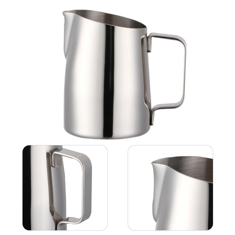 400ml Milch Aufschäumen Krug Edelstahl Milchaufschäumer Tasse mit Griff für Kaffee puccino Latte Kunst Barista Dampf Krüge