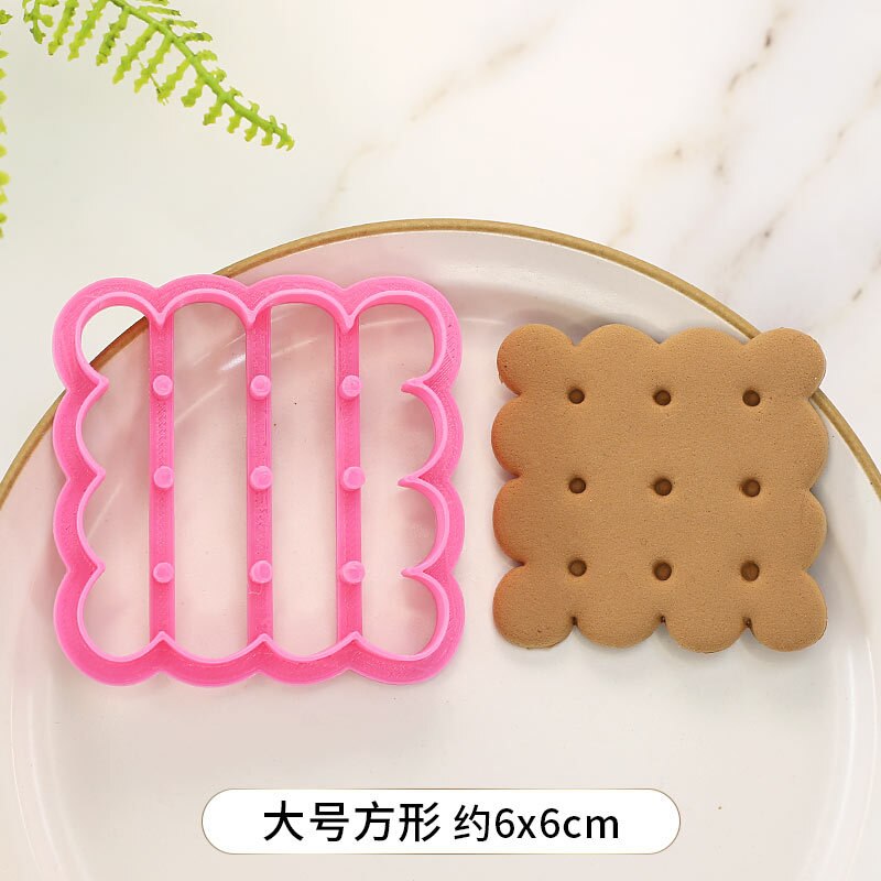 Cartoon 3D Indonesia Classic Biscuit Mold Pressing Birthday Antique Biscuit Cookie Baking Tool Sugar Craft Cookie Plunger Cutter: L-Square