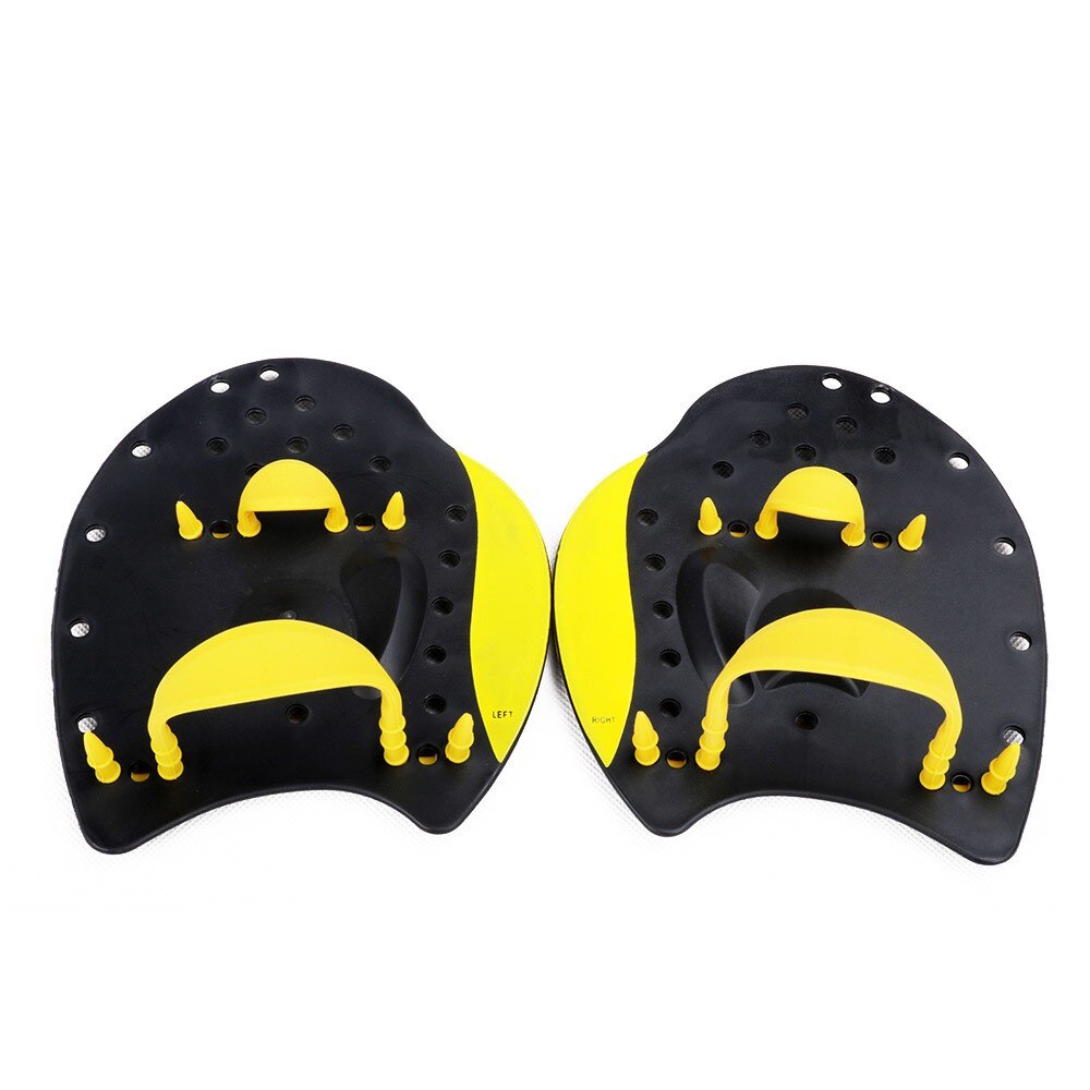 1 Pair Swimming Paddles Swimming Strokes Correction Tools Adjustable Hand Webbed Gloves for Adult Children: Yellow / s