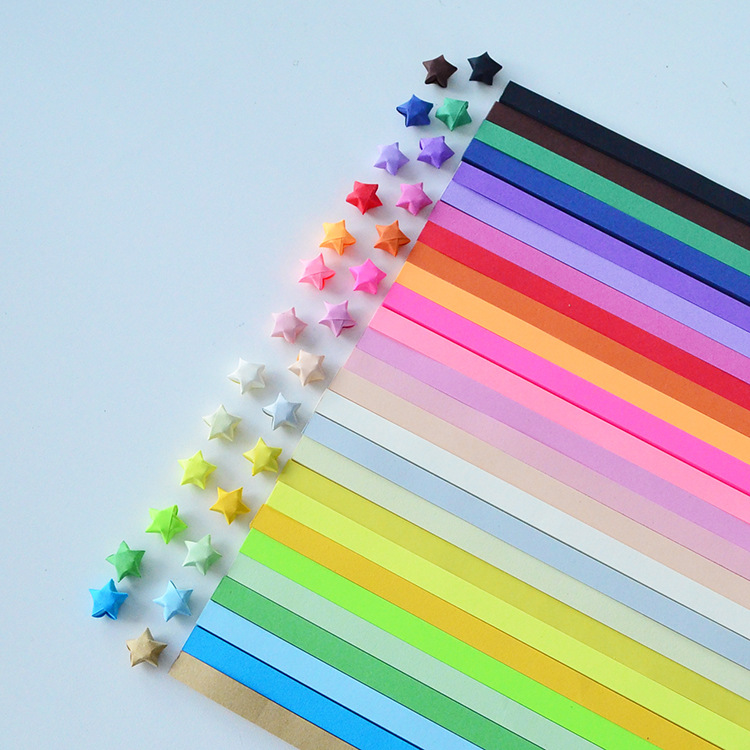 Tiras para hacer papeles para manualidades con estrellas, 1030 Uds., estrellas de la suerte, origami para niños, papel original artesanal DIY, 27 colores
