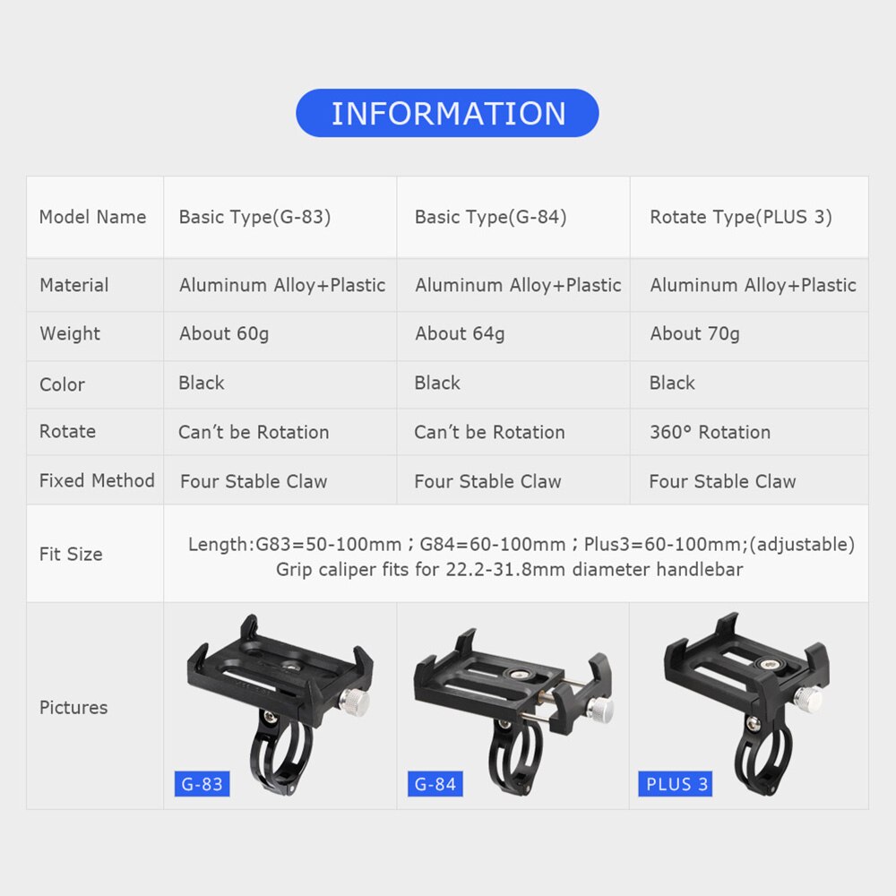 Ultralight Bicycle Phone Holder FOR 3.5"-7.15" Smartphone GPS Stable Upgrade Fixed Adjustable Support Bike Stand Mount Bracket