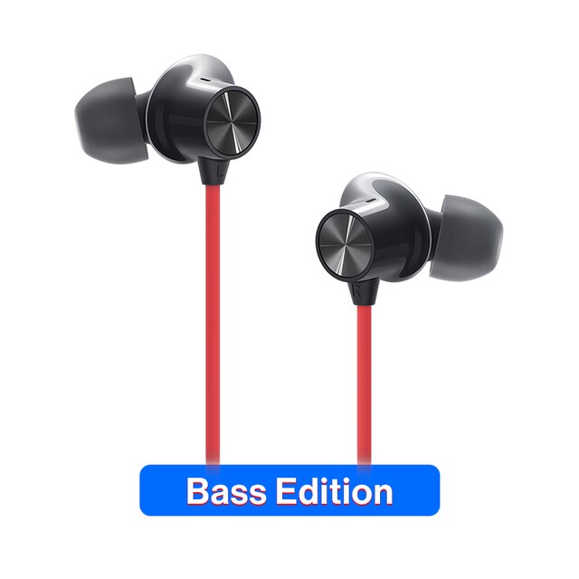 OnePlus Bullets Wireless Z Earphones Bass Edition Charge for 10 minutes Enjoy for 10 hours Bluetooth 5.0 IP55 Up to 20/17 hours: Bass Edition Red