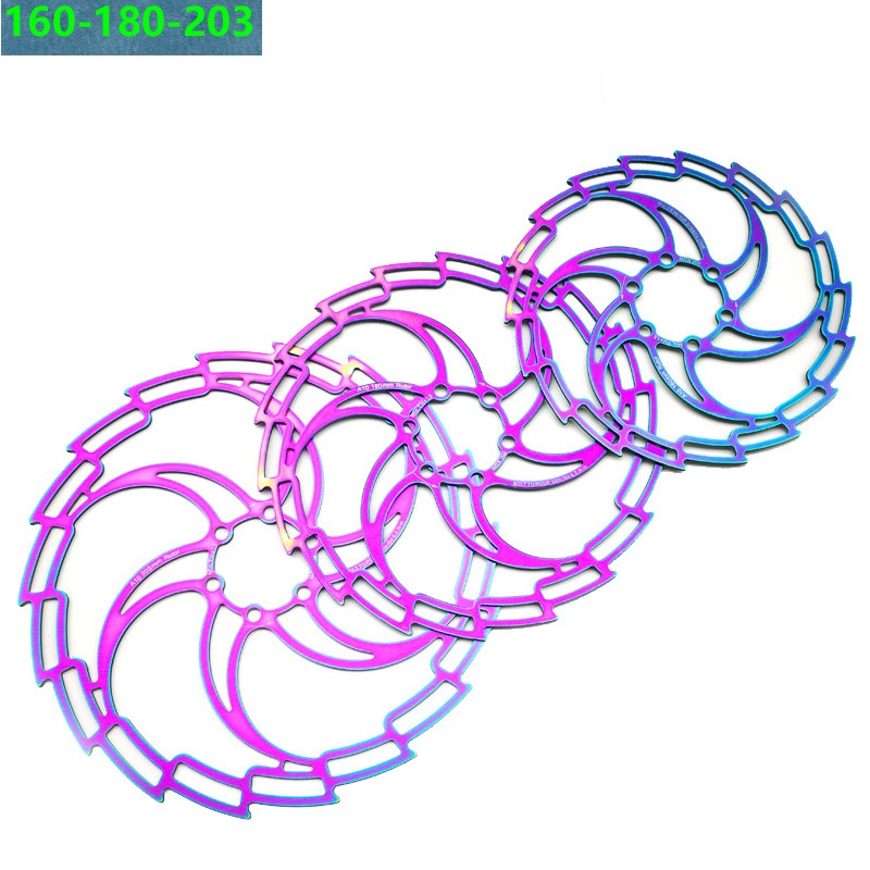 Colorful Bike Disc Brake Rotor 160/180/203mm MTB Mountain Road Bike Hydraulic Brake Disc Rotors Rainbow Bike Brake Rotors