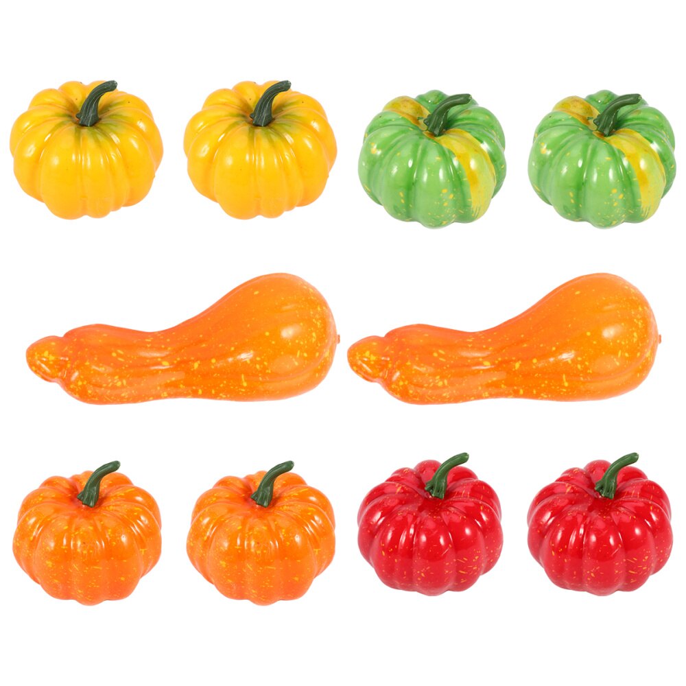 10 stuks mini-pompoen, kunstmatig pompoenornament, decoratieve pompoen in meerdere kleuren