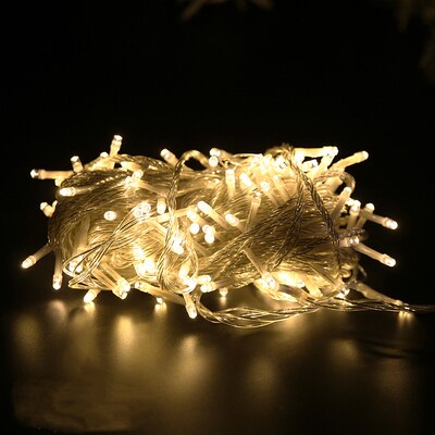 LED guirlande lumineuse pile 1M/ 2M/5M/10M noël chaîne lumière lumières/mariage/LED décoration lampe série batterie: Warm White / 2M  20LED
