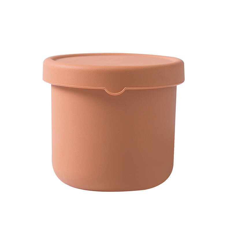 Silicone Lunch box fresh-keeping box Leak-proof Fruit Salad Bowl Microwave Tableware For Women Meal Prep Food Storage Containers: Brown 250ml