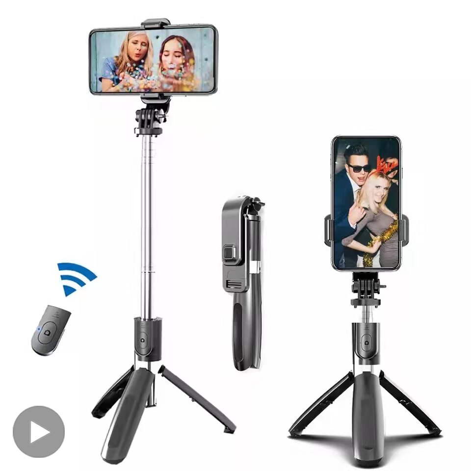 Selfie Stick With Tripod Gimbal Stabilizer Led Light For Action Camera Phone Mobile Cell Holder Stand Smartphone Monopod Monope