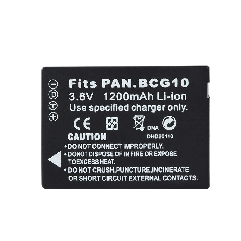 DINTO 1200 mah DMW-BCG10 DMWBCG10 DMW BCG10 BCG10E Camera Batterij voor Panasonic Lumix DMC-3D1 DMC-TZ7 DMC-TZ8 DMC-TZ10 DMC-TZ18