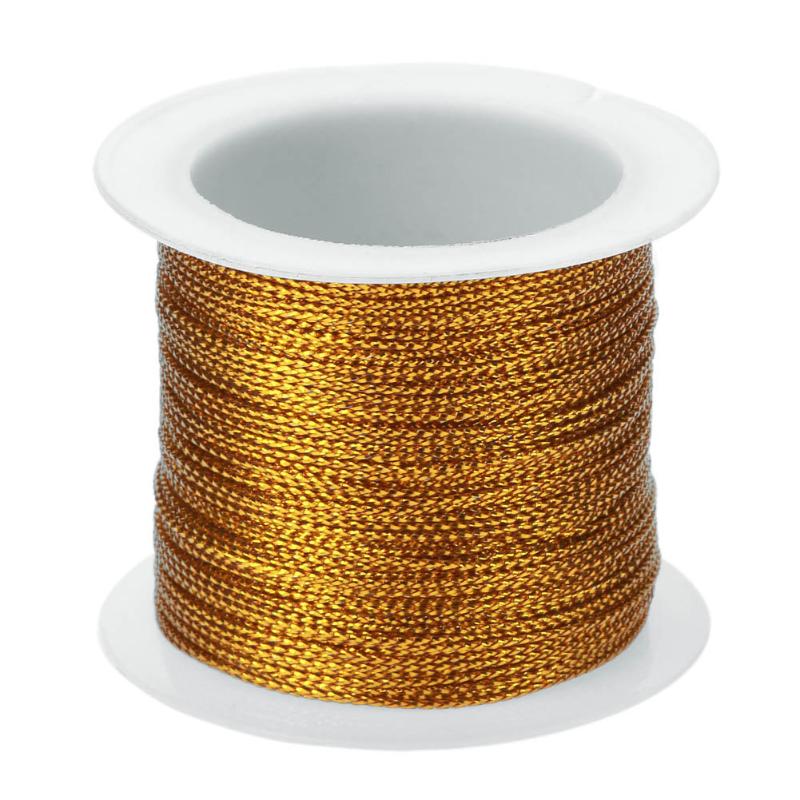 1mm nylon koorden, draadkoord, touw, kralenketting, shamballa-armband, kleding maken, 20m lengtes plastic touwband: Goud