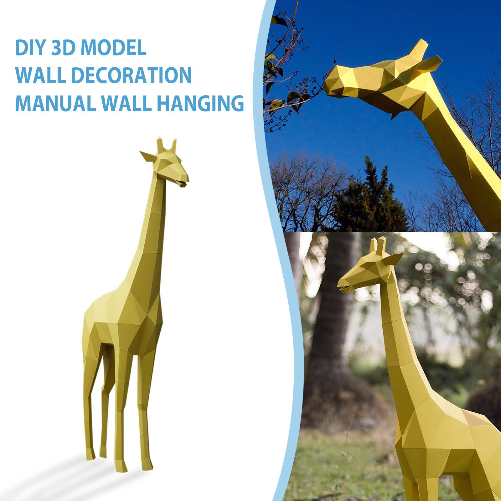 Outdoor Diy 3D Stereo Dier Giraffe Model Muursticker Handgemaakte Creatieve Muur Home Decoratie Tuin Sticker Наклейки На Стену
