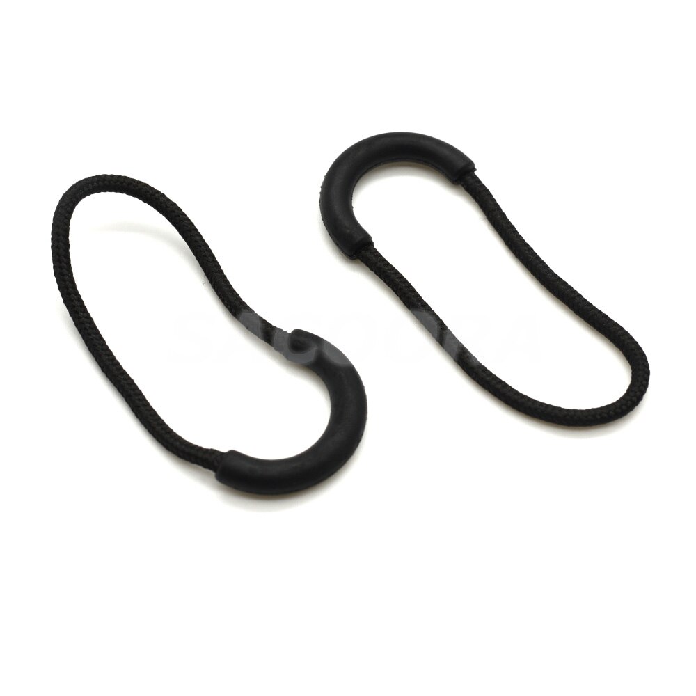 50pcs/pack Zipper Pulls Cord Rope Ends Lock Zip Clip Buckle Black For Paracord Accessories/ Backpack/Clothing