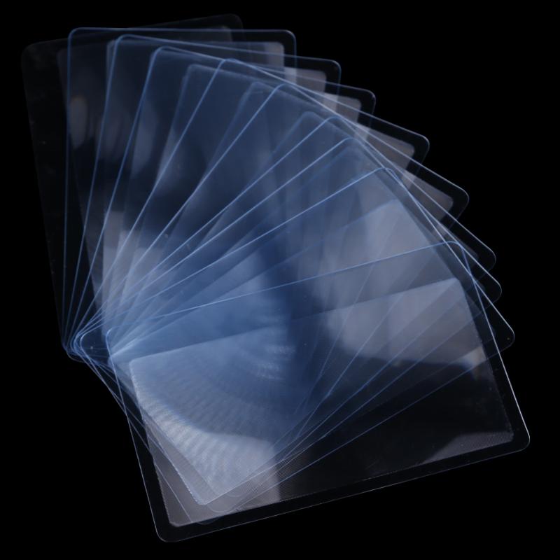 10 Uds lupas de tarjeta de crédito en forma de X transparente lupa aumentador lentes de aumento de Fresnel