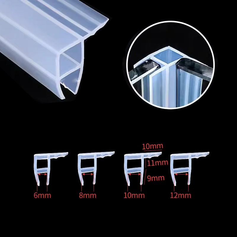 H/F/U-förmige Dichtungsstreifen für Glastüren, Silikon, für Schlecht, Dusche, Zugluftstopper, Büro, Balkon, Tür, Fenster, Dichtungsband: Licht Grün / 7,5mm